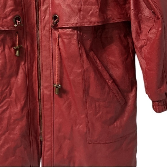 Women’s fashion elements red‎ leather hooded coat size small excellent condition - Picture 2 of 12